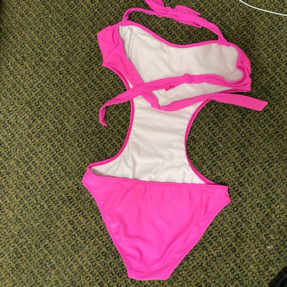 Pink Ruffled One Piece SwimSuit - Picture 8 of 13